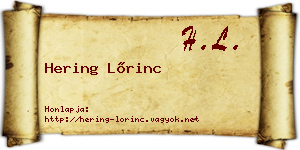 Hering Lőrinc névjegykártya